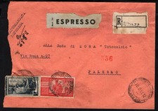1951 Espresso per Palermo con Democratica Lire 100 + lire 5 Italia al Lavoro.