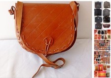 Borse tracolla in vera pelle di tolfa vintage, marca La Tigre, e altre, usate