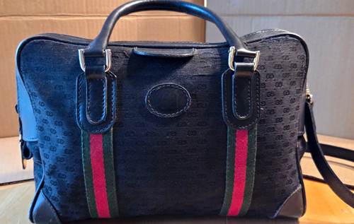 Gucci vintage black satchel - gucci,