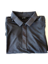 Arcteryx A2B SS Polo Shirt Mens Size Large Wool Blend Black Snap Button