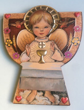 Quadretto a tema religioso ANGELO PRIMA COMUIONE da appendere cm 12 x cm 10