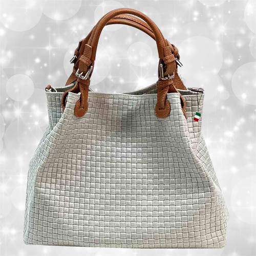 Borsa grigio marrone pelle