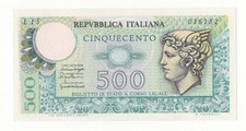500 LIRE MERCURIO    EMISSIONE  20 - 12 - 1976  FDS