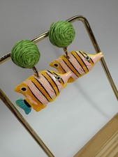 Orecchini pesce giallo bianco