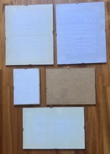 LOTTO DI 5 CORNICI VETRO e MASONITE USATE COME NUOVE.