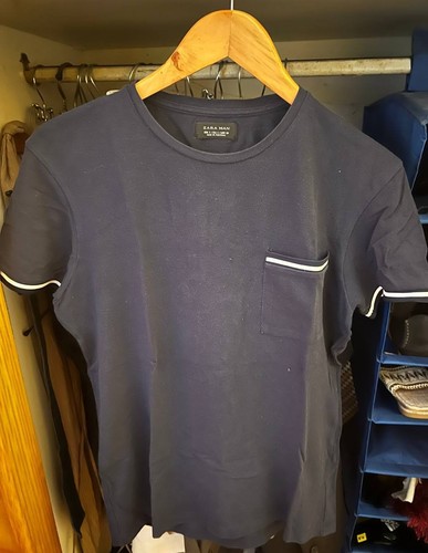 Maglietta blu scuro zara man - maglietta,