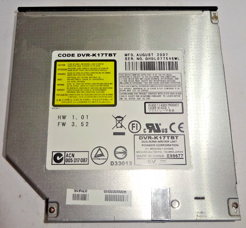 Pioneer dvr k17tbt - ***, dvr-k17tbt