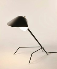 Lampada da tavolo Serge Mouille treppiede scrivania nera finitura metallizzat...