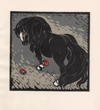 Lorenzo Alessandri - Il pony e la fortuna - Xilografia a 4 colori