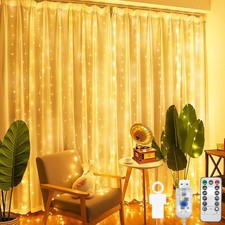 Pioggia LED 3x2 metri Luci Natale mantello cascata bianco caldo uso esterno USB