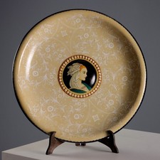 Piatto Ceramica Molaroni Pesaro Decori Vegetali Italia Metà XX Secolo Originale