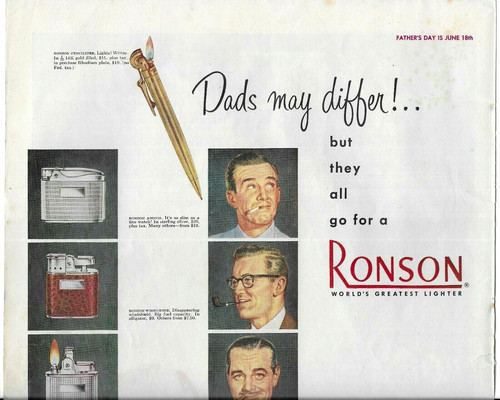 Vintage ronson lighters print - vintage,
