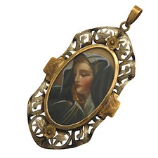 Ciondolo in ORO 750 18k Santa Vergine Maria Madonna Madre di Dio miniatura