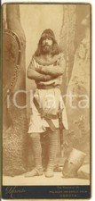 1880 ca GENOVA Ritratto di nobiluomo in costume medievale - Foto CAORSI 10x21 cm