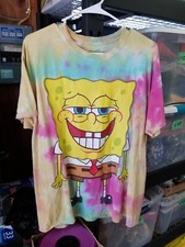 Official Spongebob Merchandise 100% Cotton Tie Dye Size L Tee Shirt 2020 Crew