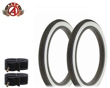 COPPIA PNEUMATICI BICI ALTA LISCI CON TUBI IN 16 X 1,75 SLICK III BATTISTRADA WHITEWALL