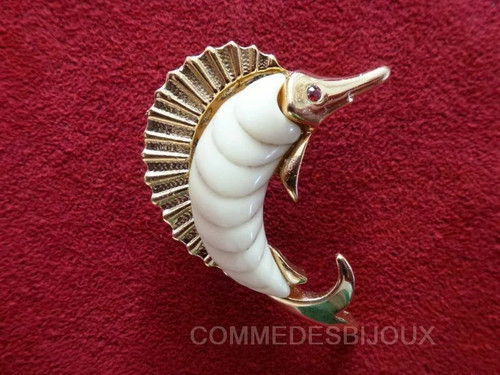 Broche vintage espadon poisson - broche,