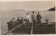 B5 - Foto Photo Fotografia Anni 30 - Gruppo su barca a remi