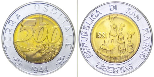 1991 san marino - san, lire