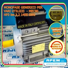 MOTORE ELETTRICO MONOFASE 3 HP