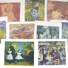 LOTTO 9 STAMPE A COLORI DIPINTI FAMOSI PITTORI IMPRESSIONISTI MONDADORI VINTAGE