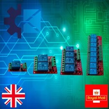 Scheda modulo relè 1/2/4/8 canali optoaccoppiatore alto basso 5 V 12 V 24 V Regno Unito Arduino Pi