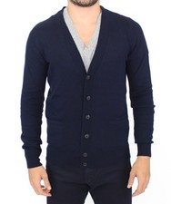 Cardigan In Cachemire Blu In