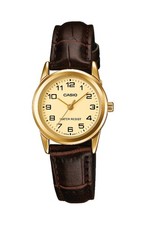 OROLOGIO CASIO LTP-V001GL-9B DONNA GOLD ORO ANALOGICO PELLE IMPERMEABILE CASUAL