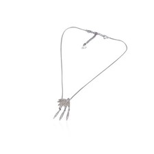 Autentica collana Christian Dior vintage metallo argento foglia cristallo stile tribale