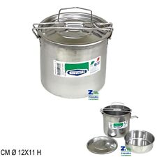 PORTAVIVANDE PORTAPRANZO PENTOLINO DIAM. CM 12 CON PIETANZIERA IN ACCIAO INOX