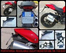Portatarga Regolabile Ducati Monster 696 796 1100 1100EVO (+LUCE TARGA)