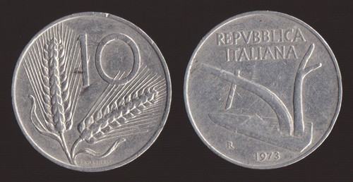 Lire 1973 spighe aratro - lire,