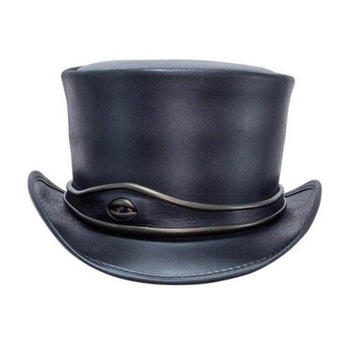 Cappello pelle nera - in,