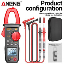 Tester Multimetro Digitale LCD Professionale Pinza Amperometrica Puntali e Case