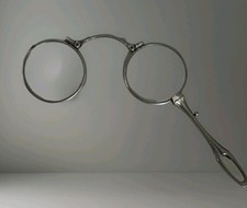 Antichi Occhiali da Lettura O Teatro in Platino Apertura a Scatto Metà del 900