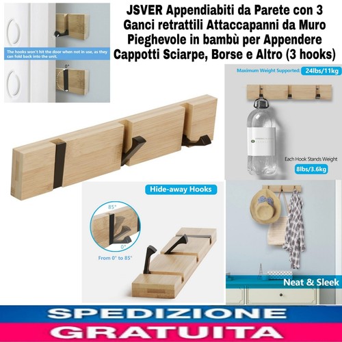 Appendiabiti parete con 3 - appendiabiti,