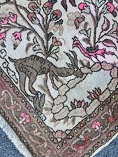 2 x 2,10 ANTICO USHAK COLORANTE VEG HERIZ VINTAGE SERAPI ANIMALE ALBERO DELLA VITA 