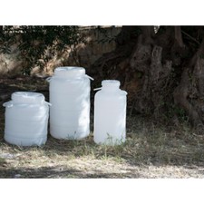 Fusto in Plastica a Bocca Larga con Guarnizione e Tappo, 50lt No rubinetto