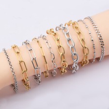 Bracciale catena maglia cubana acciaio inox da donna uomo bracciale punk a mano 