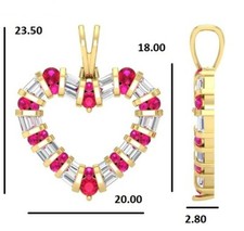 2Ct Diamante Rubino Cuore