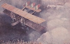 CARTOLINA MILITARE ,R. AEREONAUTICA ITALIANA - ALI D'ITALIA - VOLO DI UN CAPRONI