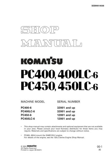 Komatsu pc400 pc400lc - komatsu, pc400lc-6