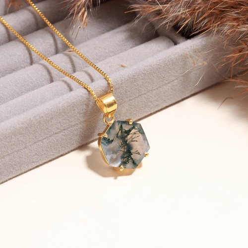 Collana esagonale agata