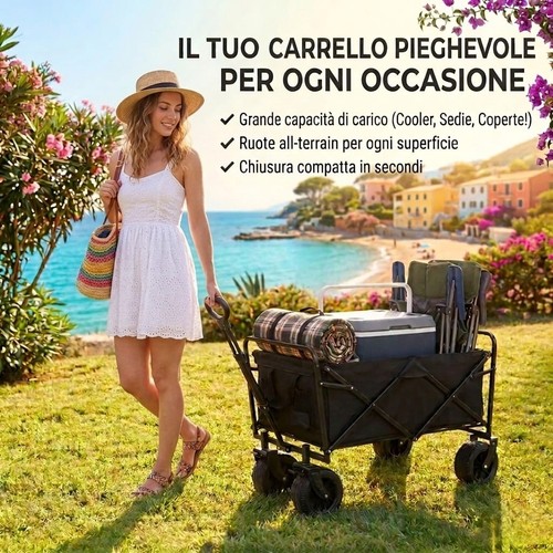 Carrello pieghevole xxl 200l - pieghevole,