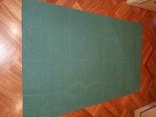 TESSUTO VINTAGE DI TAPPEZZERIA - SCAMPOLO STOFFA VERDE A RIGHE cm 208 x 127
