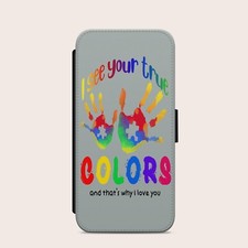 CUSTODIA TELEFONO CITAZIONE AUTISMO PER IPHONE SAMSUNG GOOGLE PIXEL FLIP PORTAFOGLIO PREVENTIVO