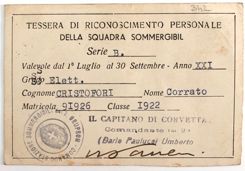 Regia marina militare tessera - militare,