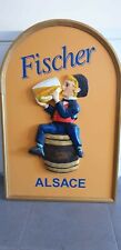 BIRRA FISCHER Targa Insegna Brasserie 60 x 91 CM con logo in altorilievo