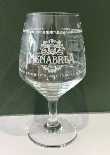 Menabrea beer 1pint glass - menabrea, glass.