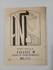 Tessera fascismo ww2 PNF Mvsn